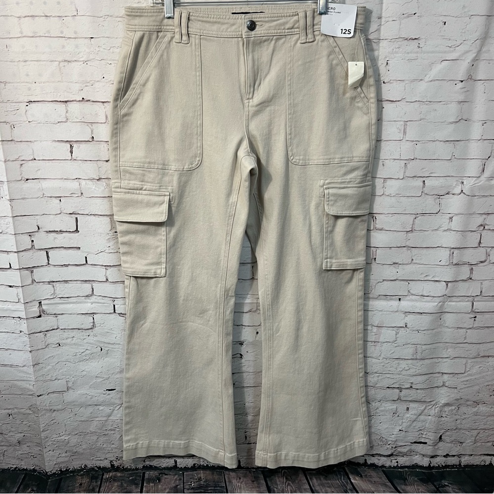Aeropostale Cargo Flare Khaki Pants Size 12S 12 Short New NWT